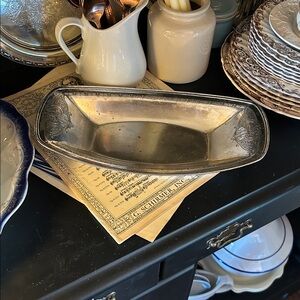 Vintage Silver Plated Serving Tray with Floral Design EPNS #2358